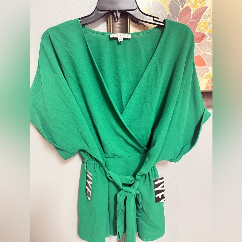 HYFVE Green Wrap Top